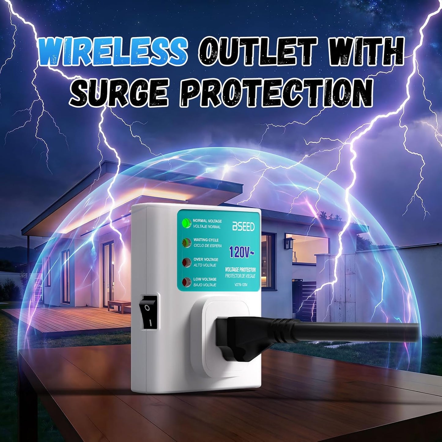 Protector sobretensiones salida única para refrigerador lavadora TV