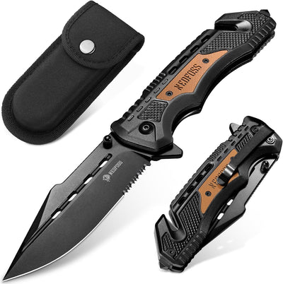 Cuchillo bolsillo 3en1 3.7pulg acero inox supervivencia