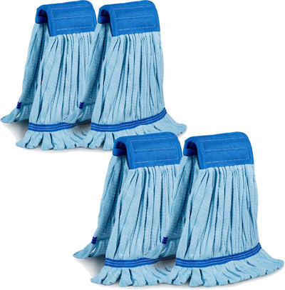 4 Pack Cabezales Mopa Industrial Microfibra 400GSM Extra Absorbente
