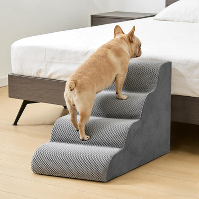 Rampa escaleras mascotas 4 escalones espuma antideslizante gris