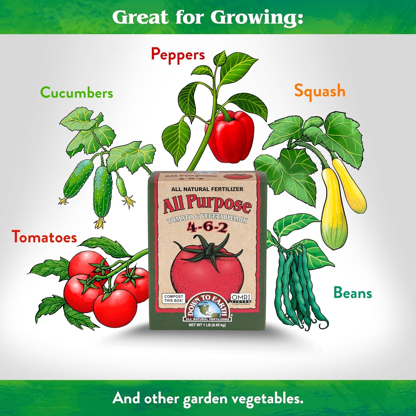 Mezcla orgánica tomate y verduras 4-6-2 1lb