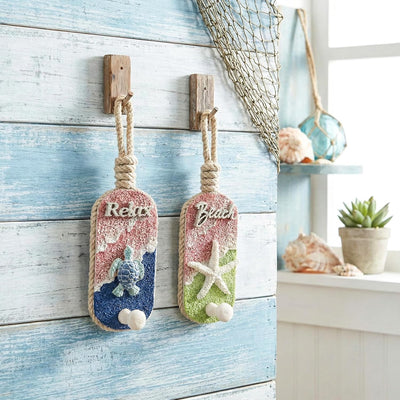 2 Ganchos Decorativos Pared Estrellas Mar 3D Tortuga
