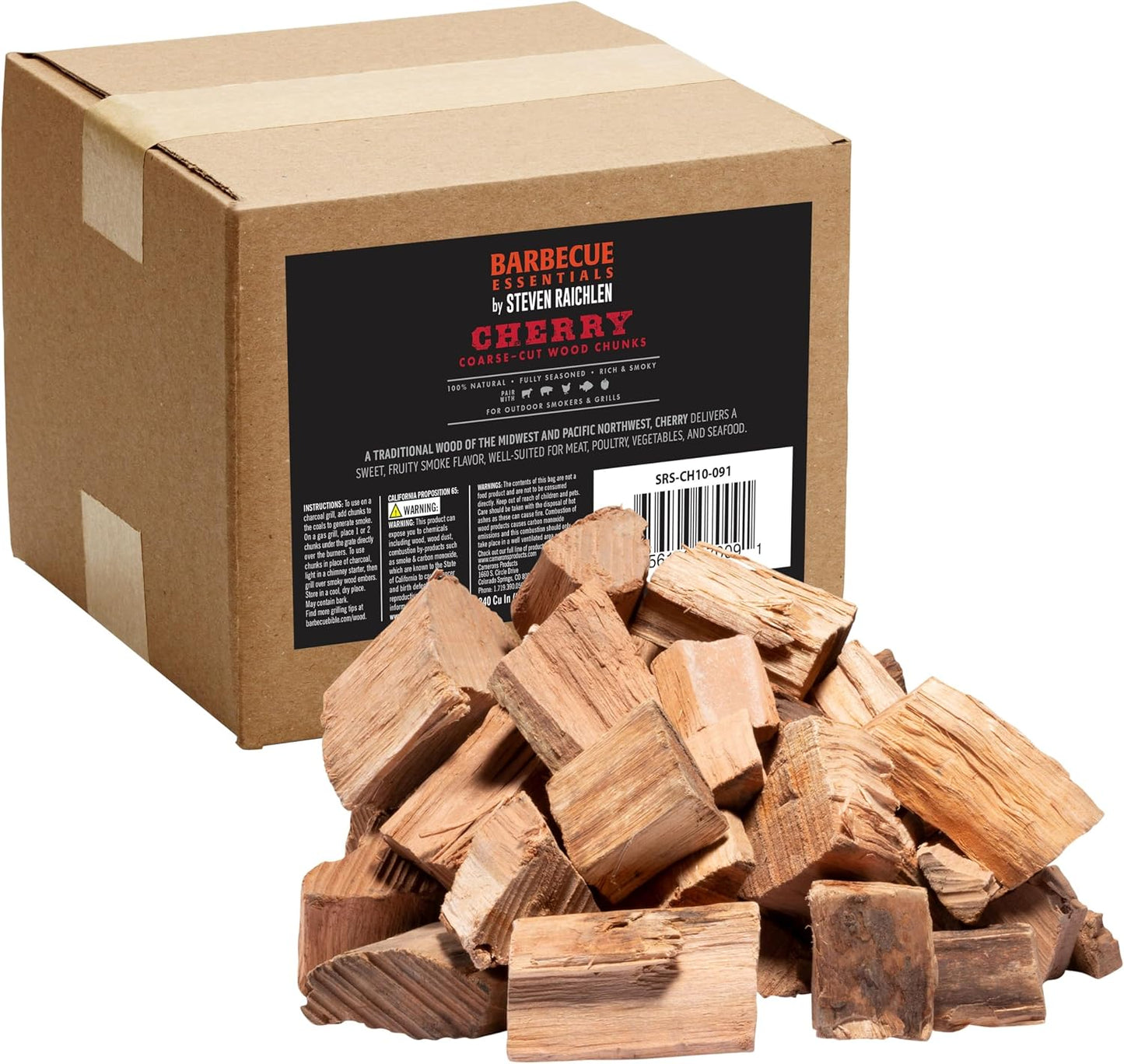 Trozos madera cerezo natural para ahumar carne 840pulg3 10lb
