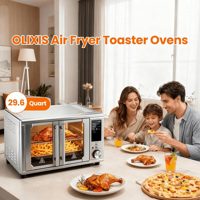 Horno Tostador Freidora Aire Doble Puerta Inox 29.6qt 12 Funciones