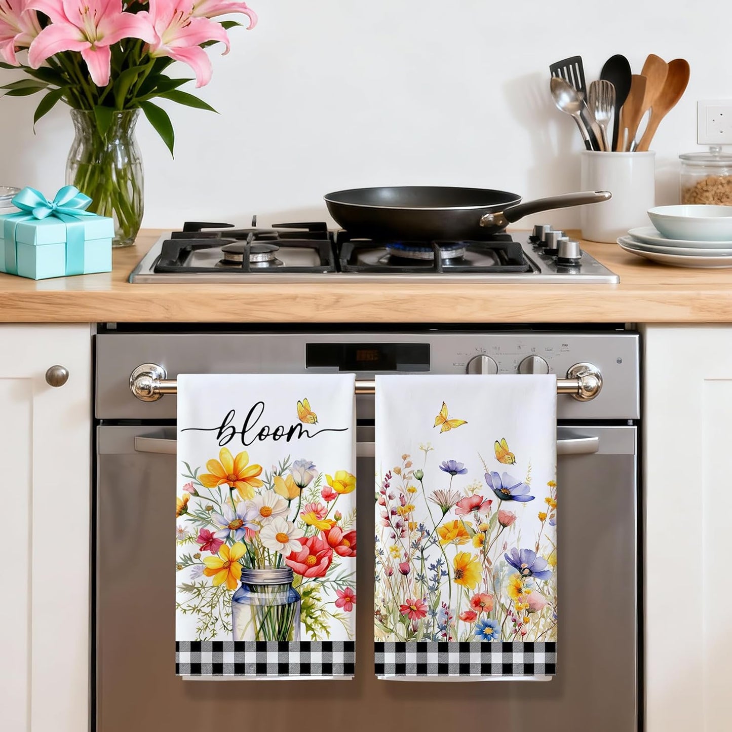 Set 2 Toallas Cocina Florales 18x26pulg