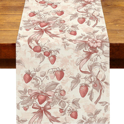 Toile de Jouy Camino de mesa fresa chinoiserie arco rosa decoracion fiesta