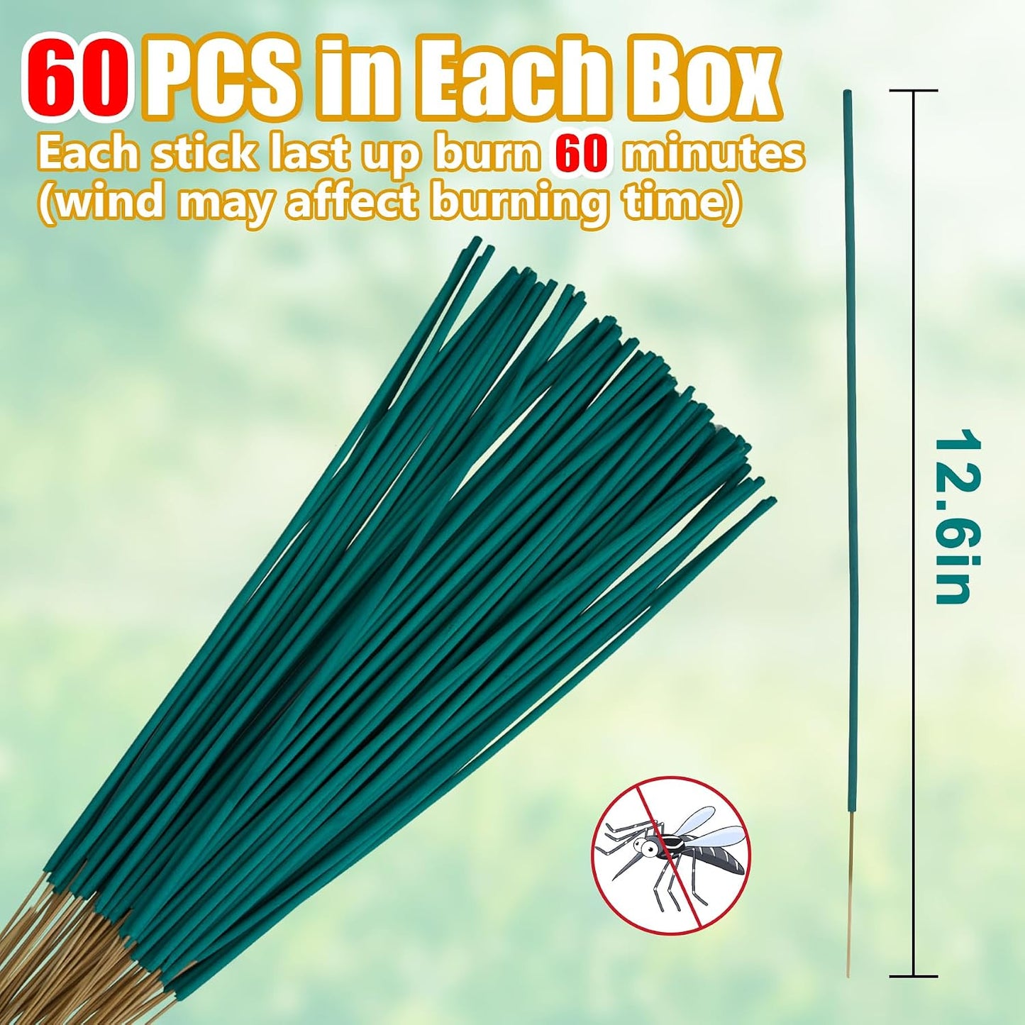 60 Pzas Repelente Mosquitos Citronela Natural para Camping