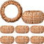 Juego de 8 servilleteros de caña natural marrón decoración rústica bohemia