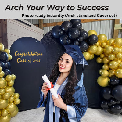 Soporte arco boda 7.2ft con cubierta negra para globos y fiestas
