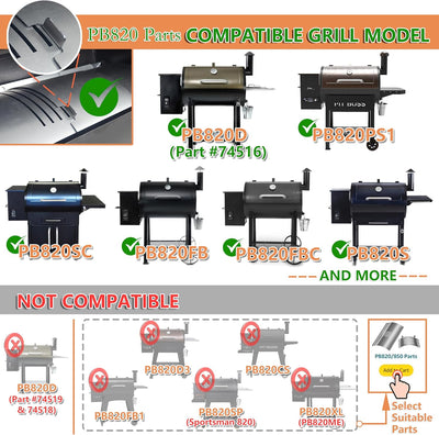 Kit asador llama Pit Boss serie 820 con cubierta deslizante