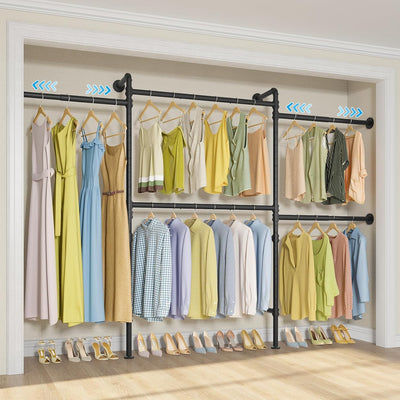Sistema organizador pared 5 barras ajustables 5'8-7'6