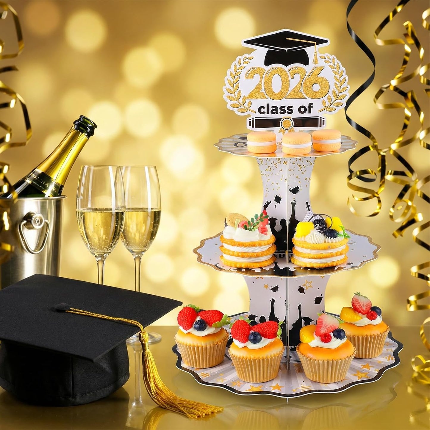 2 Soportes Cupcakes Graduación 2026 Torre Postre