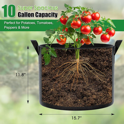 4 Pzas Bolsas Cultivo 10gal Tela No Tejida Reutilizables