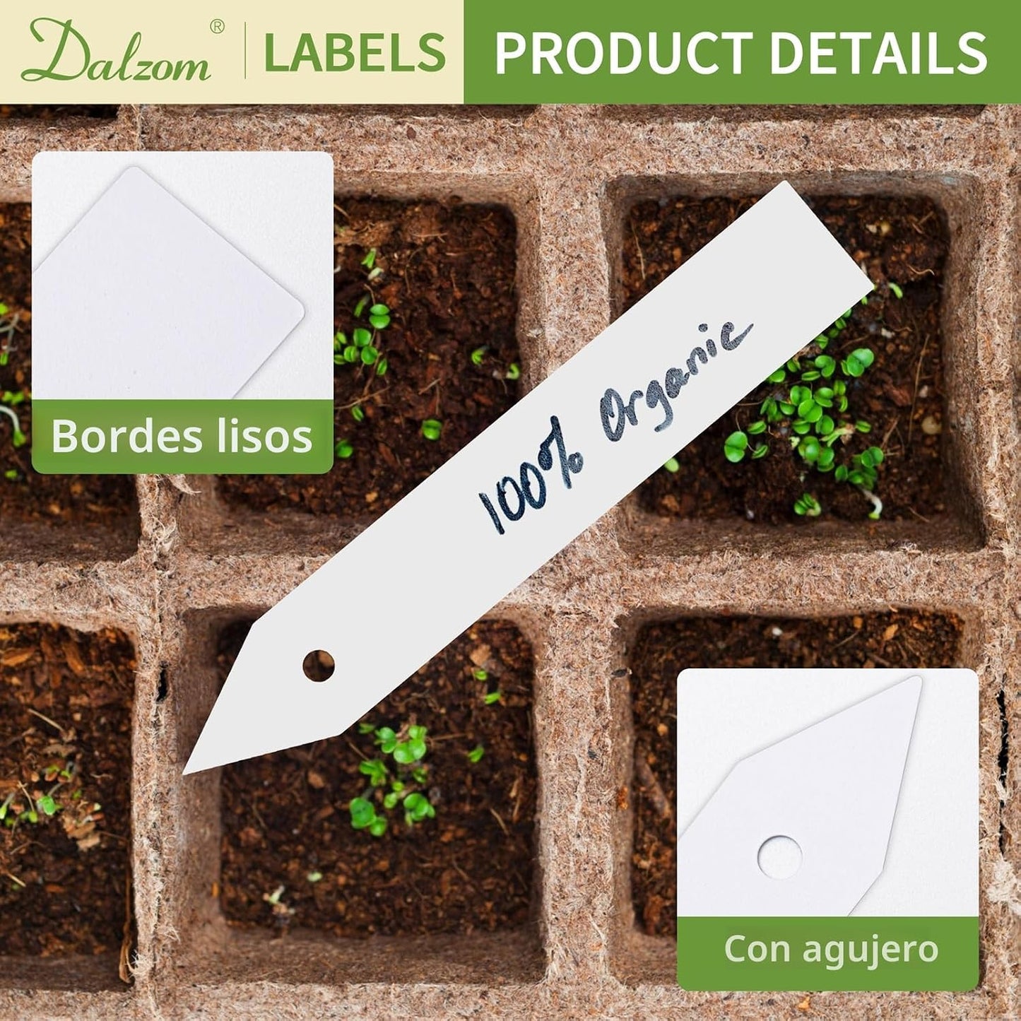 300 Pzas Etiquetas Plástico Impermeables para Jardín Blanco