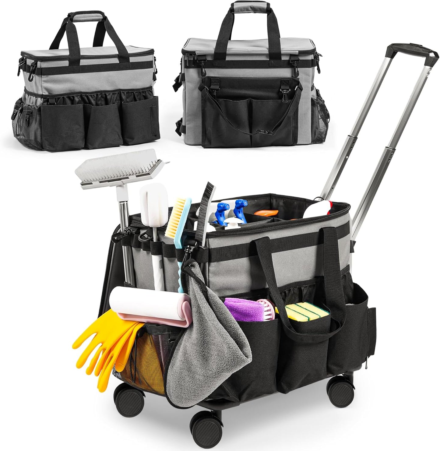Bolsa limpieza grande con ruedas carrito desmontable