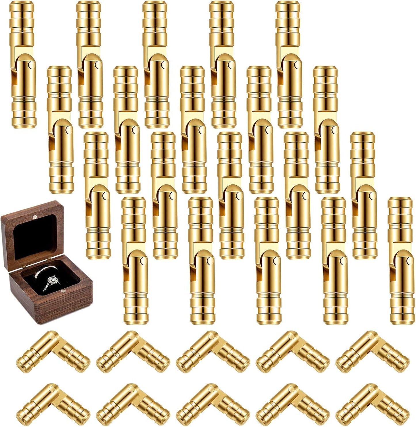 30 Pzas Bisagras Ocultas de Bronce para Cajas y Puertas