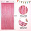 Cortinas flecos oropel rosa pack 2 3.3x8.3pies telón fiesta