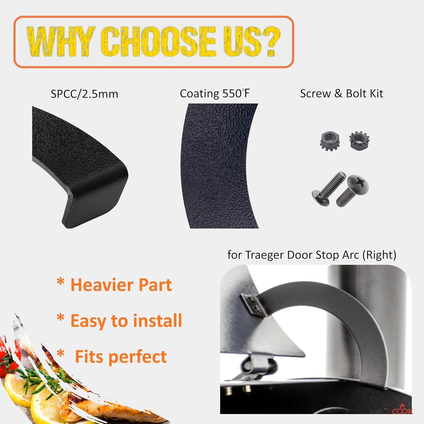 Arco tope puerta derecha Traeger BCA002 Pro 20 22 34 Texas Elite