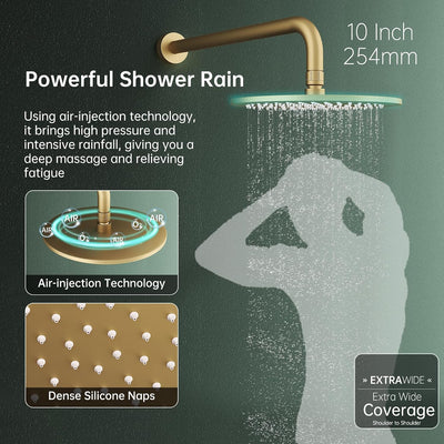 Sistema ducha lluvia 10pulg combo grifo rociador