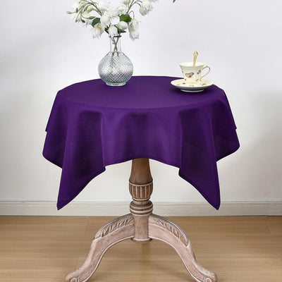Mantel cuadrado pequeño de poliéster resistente a manchas y arrugas color morado