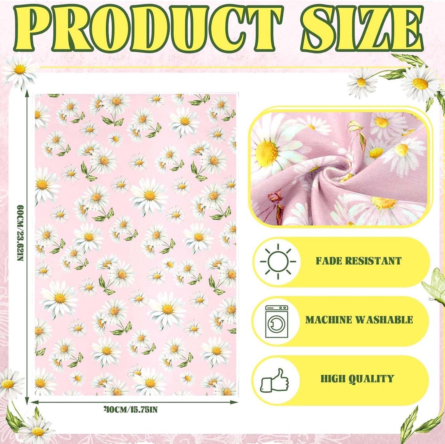 Paños de cocina florales Honoson color rosa absorbentes