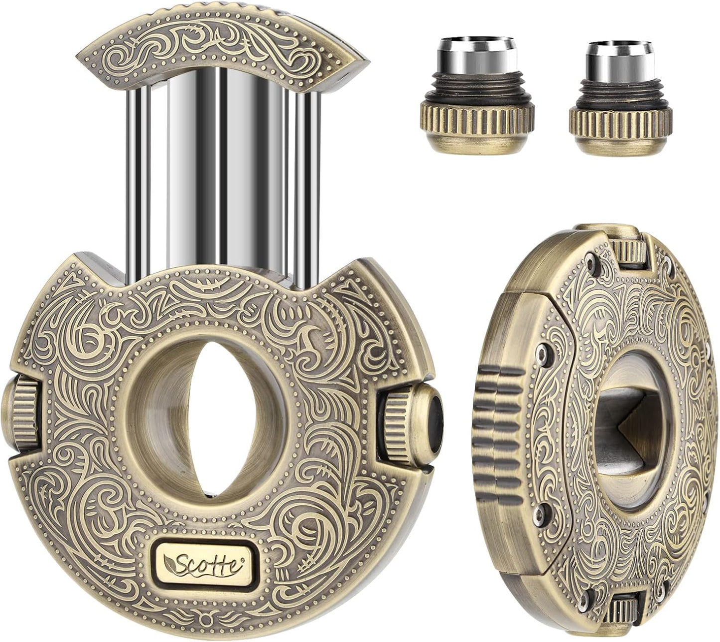 Cortador puros acero inox corte V perforador dorado