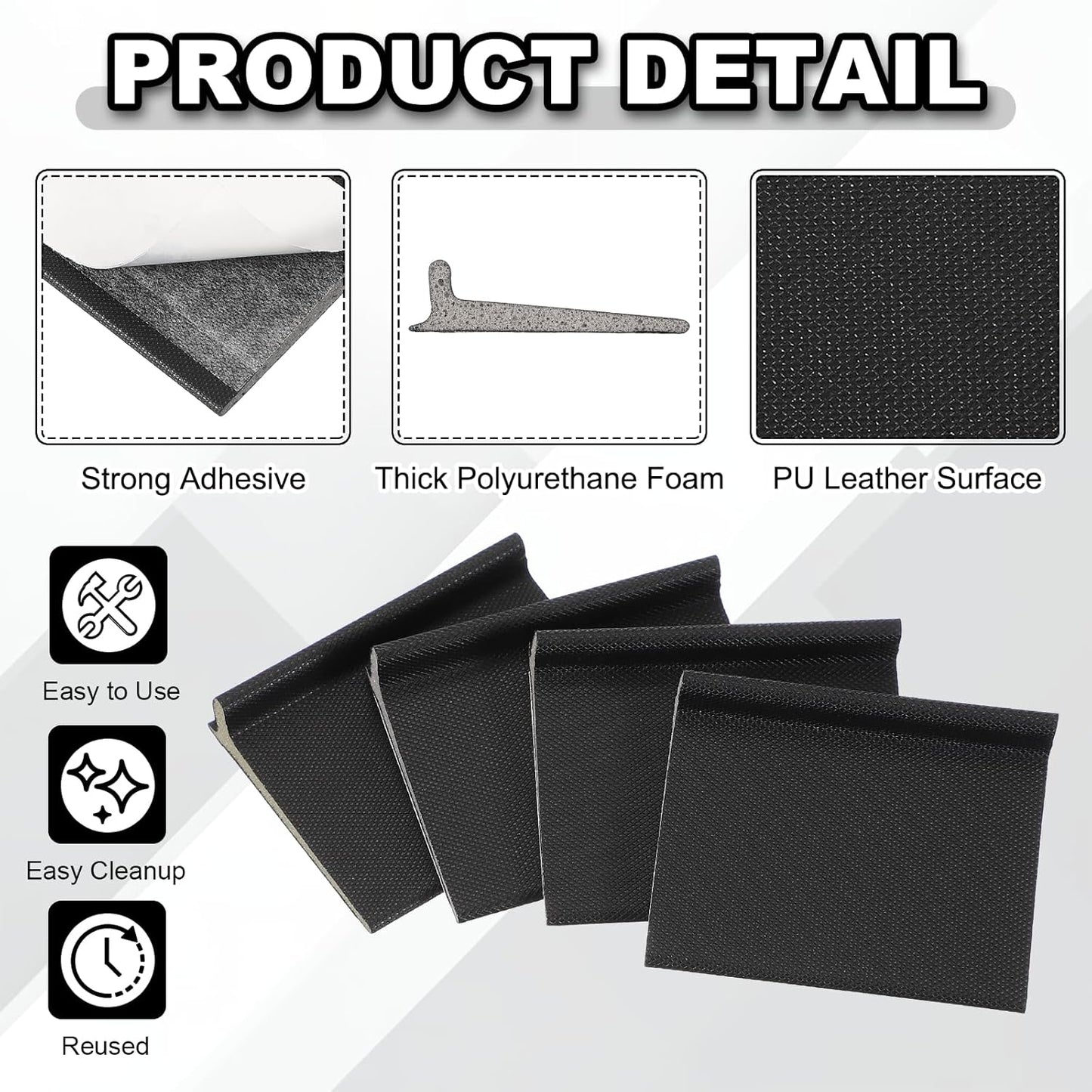 Set 6 Sellador Puerta Esquina Autoadhesivo Aislamiento Negro