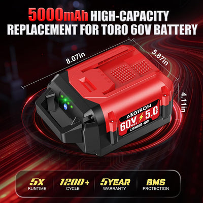 Repuesto batería Toro 60V 5.0Ah comp L108 L135