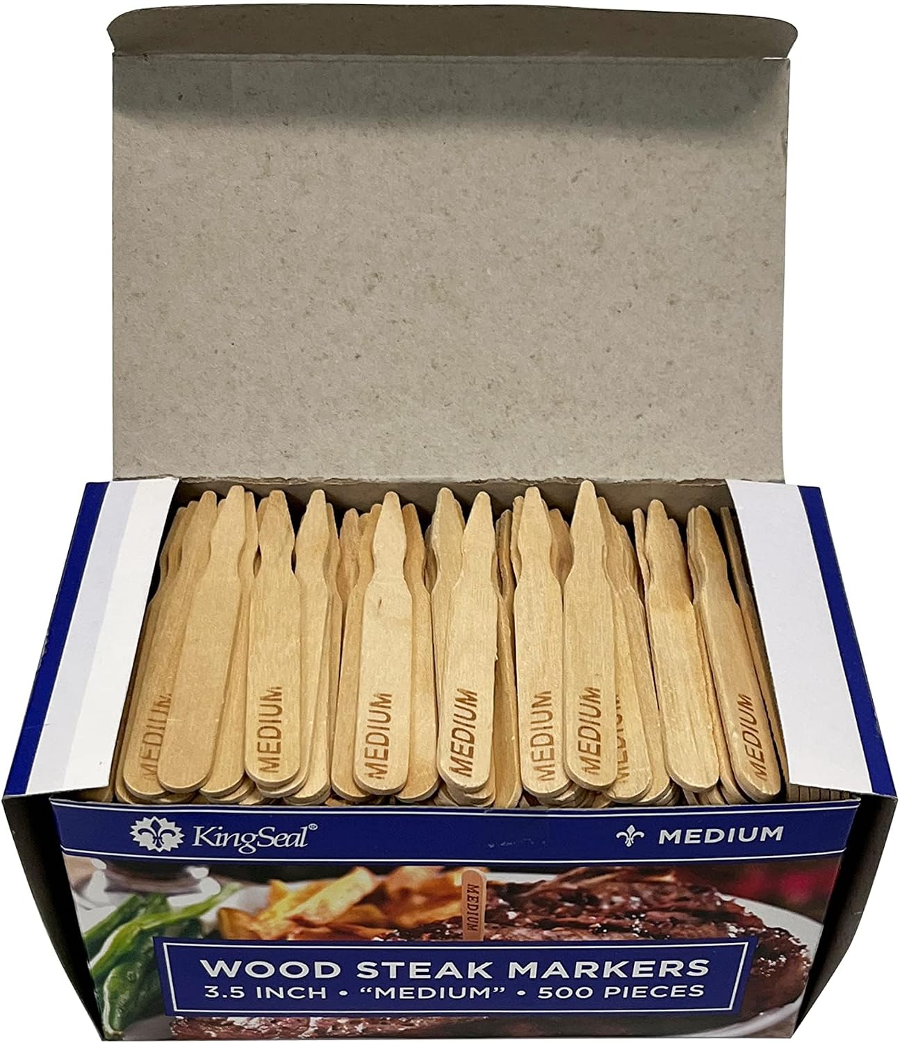 500 Marcadores Carne Madera Abedul 3.5pulg Ecológicos