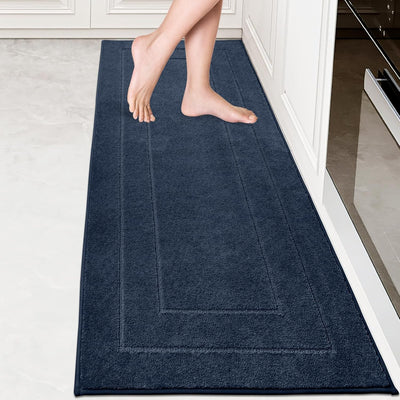 Alfombra pasillo 24x70pulg antideslizante absorbente azul marino