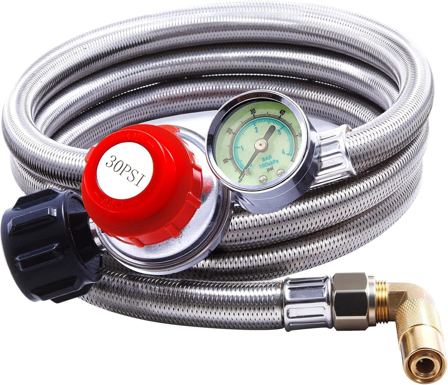 Manguera propano 6ft regulador ajustable 0-30PSI universal