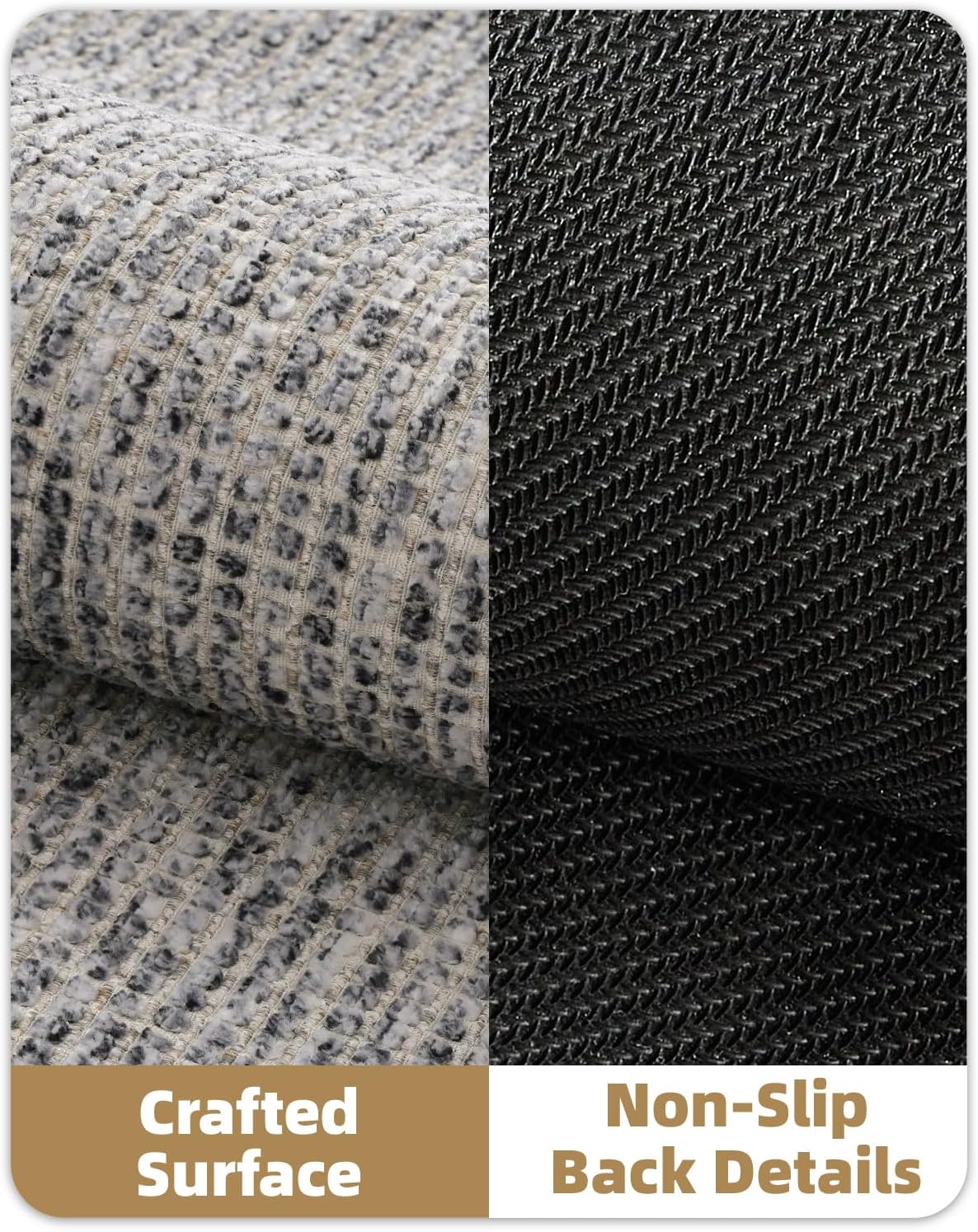 Alfombra pasillo 36x96pulg antideslizante gris