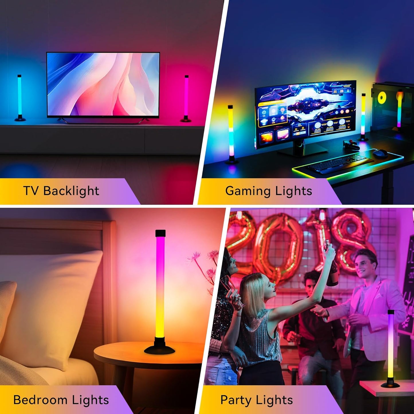 Barra Luz LED RGB Inteligente con App y Control Remoto