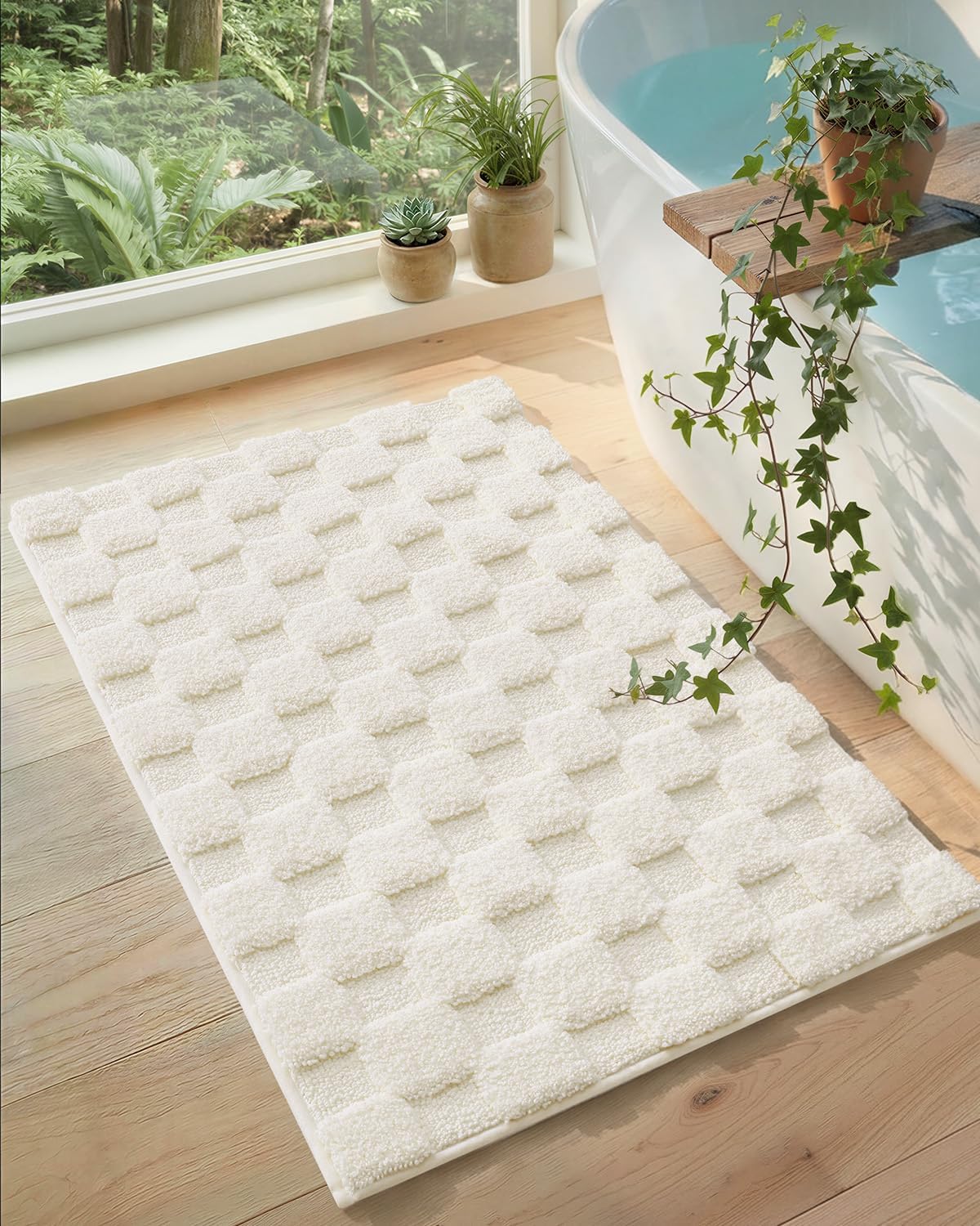 Tapete baño superabsorbente antideslizante 24x36pulg beige