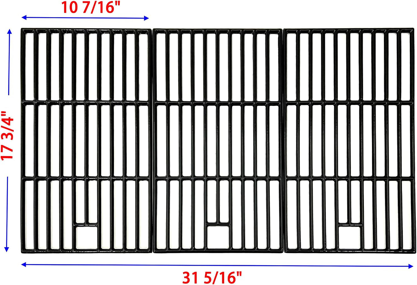 3 Pzas Rejillas cocina hierro fundido para Master Forge