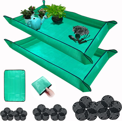 2 Tapetes Trasplante 43x29pulg Impermeable Plegable 30 Almohadillas
