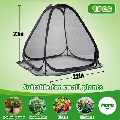 Cubiertas para plantas malla fina 22x22x23pulg con 8 estacas