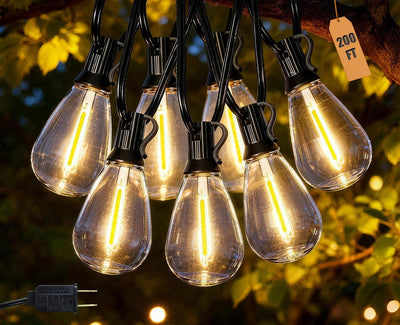 Guirnalda luces exteriores 200ft 802 LED impermeables patio trasero