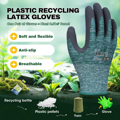 Guantes jardinería poliéster reciclado con látex
