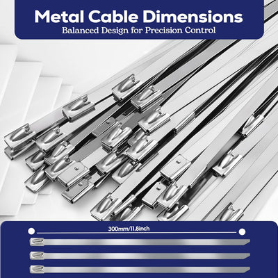 Bridas metal 11.8pulg acero inox 304 epoxi 100 pzas