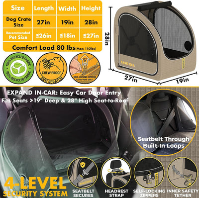 Jaula perros automóvil 80lb para asiento trasero vertical