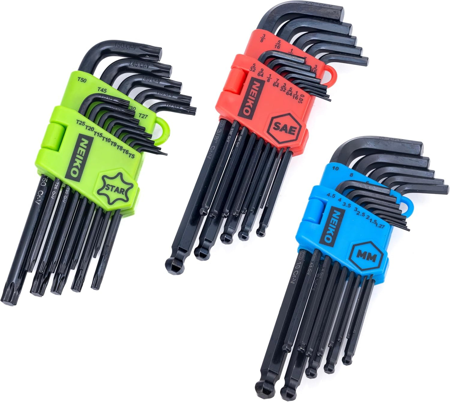 Juego llaves hexagonales 39 pzas métricas Torx SAE 0.05-3/8pulg