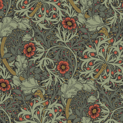 Papel tapiz autoadhesivo extraíble floral vintage 17.7x118pulg