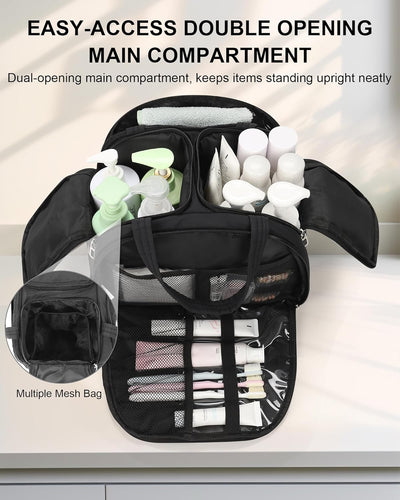 Bolsa de aseo viaje grande para mujer con asa y apertura amplia