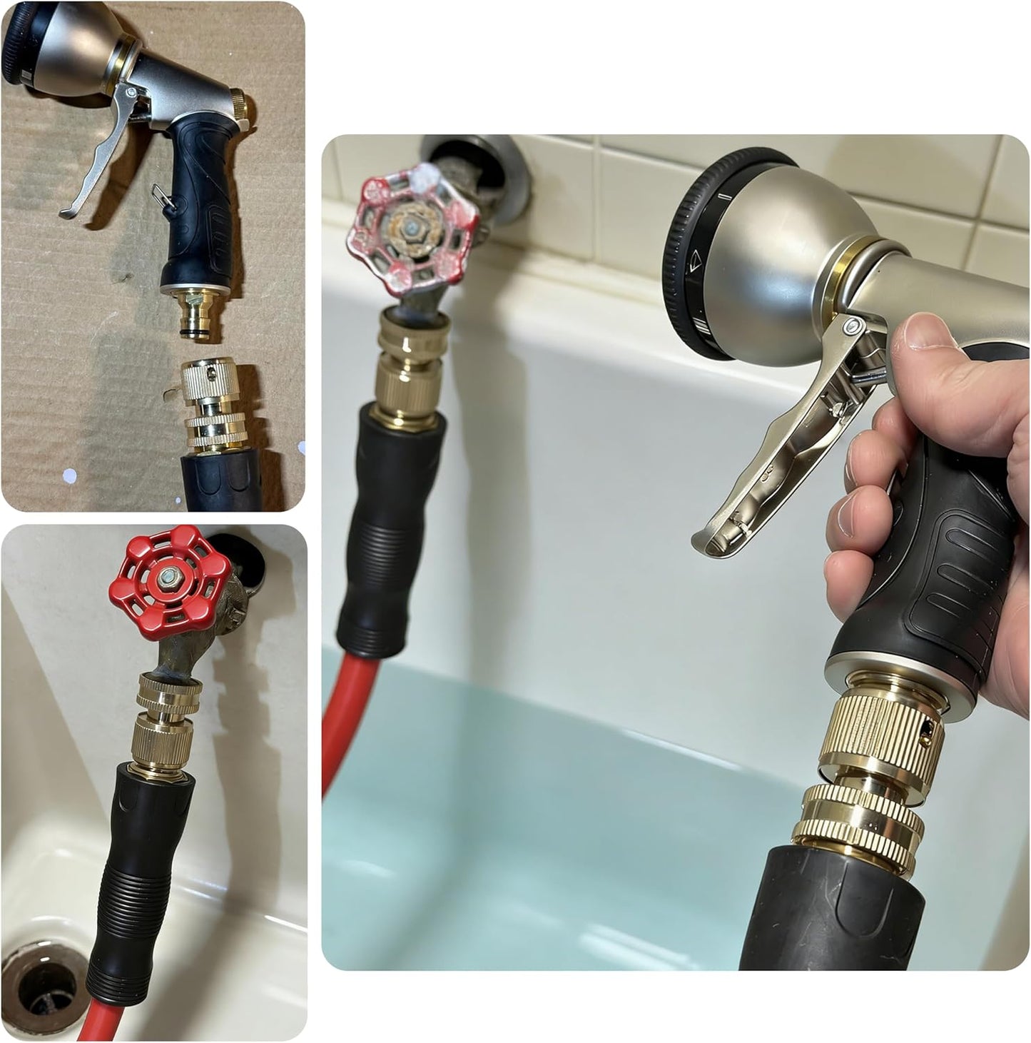 Manguera jardín conexión rápida 3/4pulg conector latón macizo