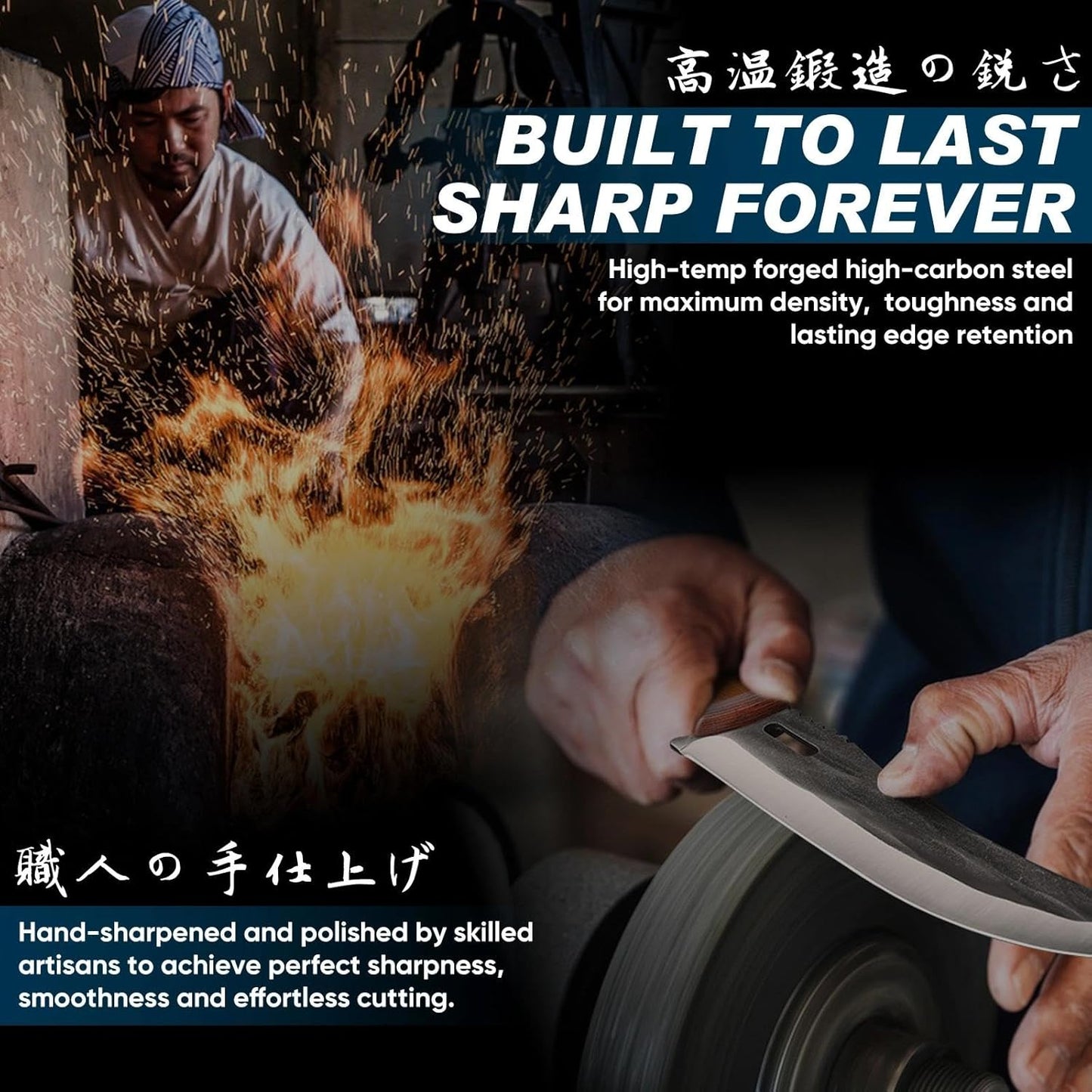 Cuchillo de carnicero japonés afilado con mango ergonómico