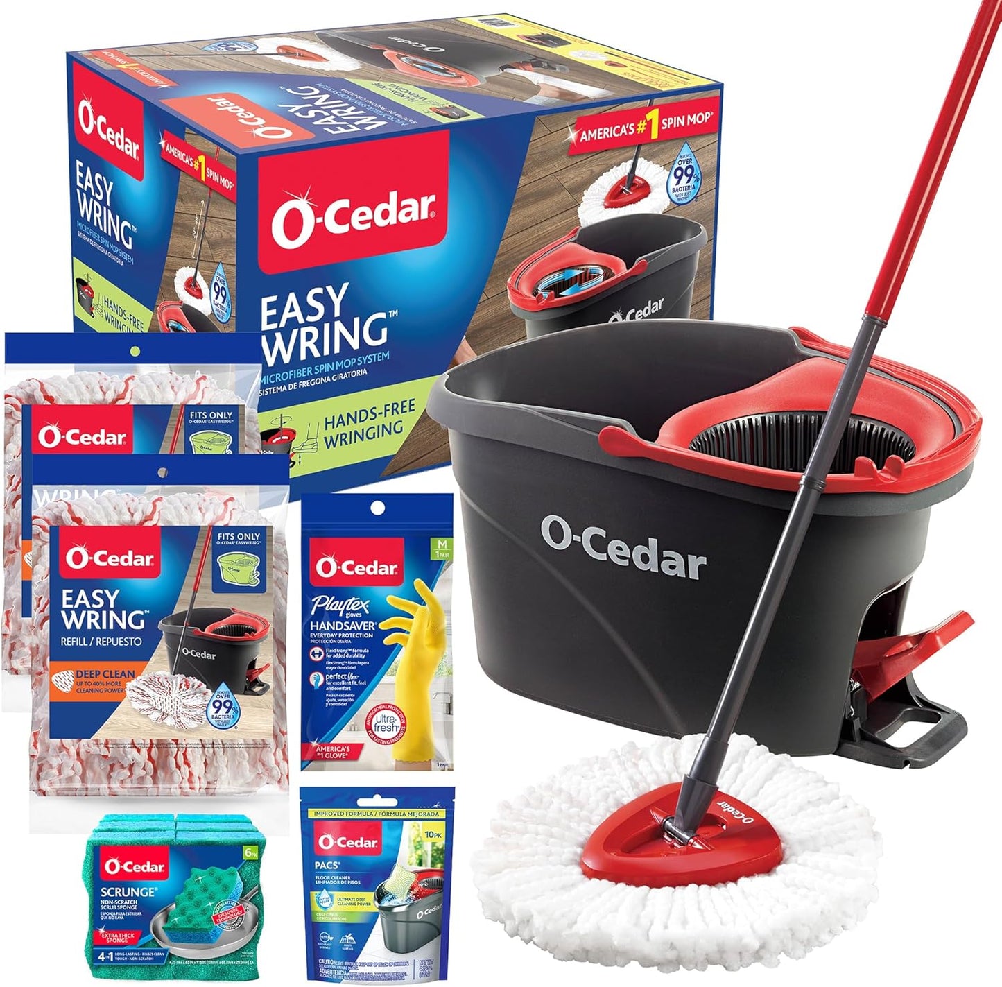 Kit trapeador giratorio O-Cedar 3 cabezales 10 unidades
