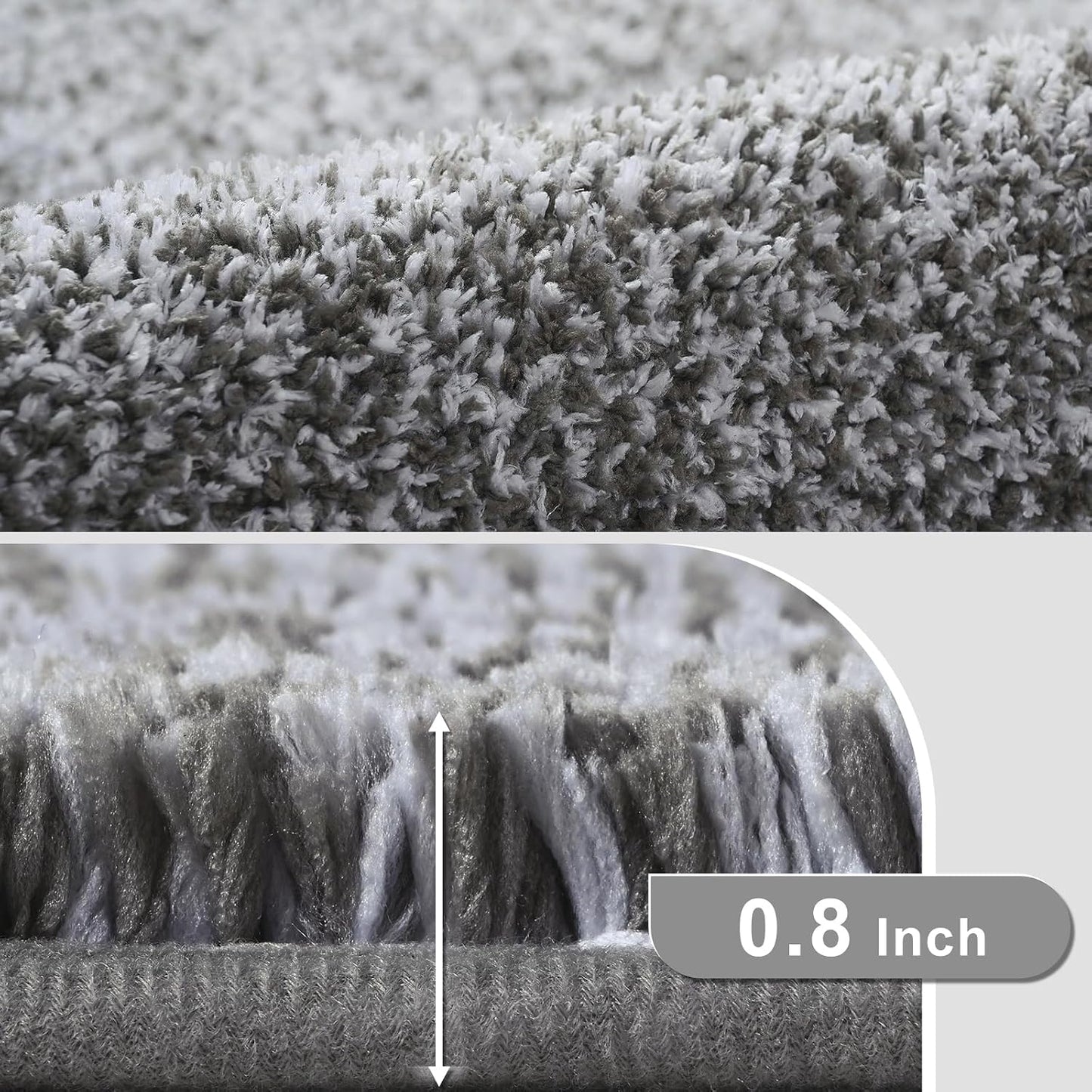 Alfombra baño 24x60pulg antideslizante microfibra gris