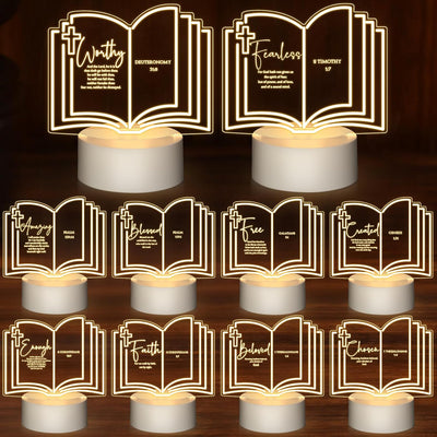 10 Juegos Regalo Luz Nocturna Acrílico Bíblico