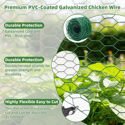 Alambre aves corral malla hexagonal PVC bridas